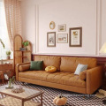 Scandinavian Simple Leather Log sofa sofa